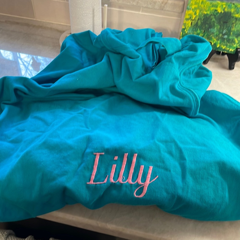 Lands End kids beanbag cover “Lilly” monogram